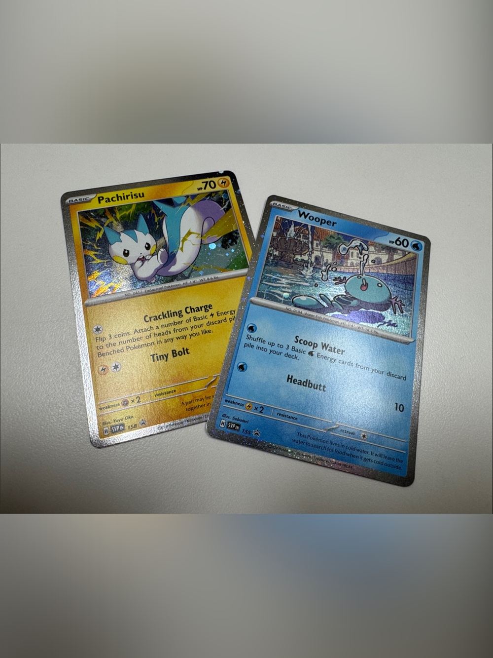 Pokemon Black Star Promo Trading Cards - Pachirisu & Wooper